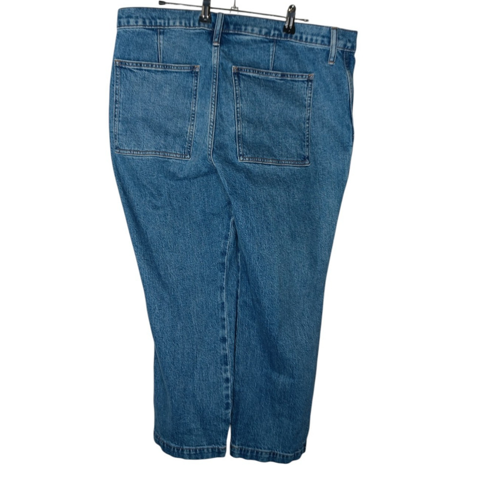 New J.Crew Women’s Utility Workwear Jeans Blue Size 31 Cropped Straight Leg - Picture 3 of 13